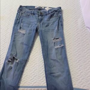 Hollister Blue Skinny Jeans Distressed Style
